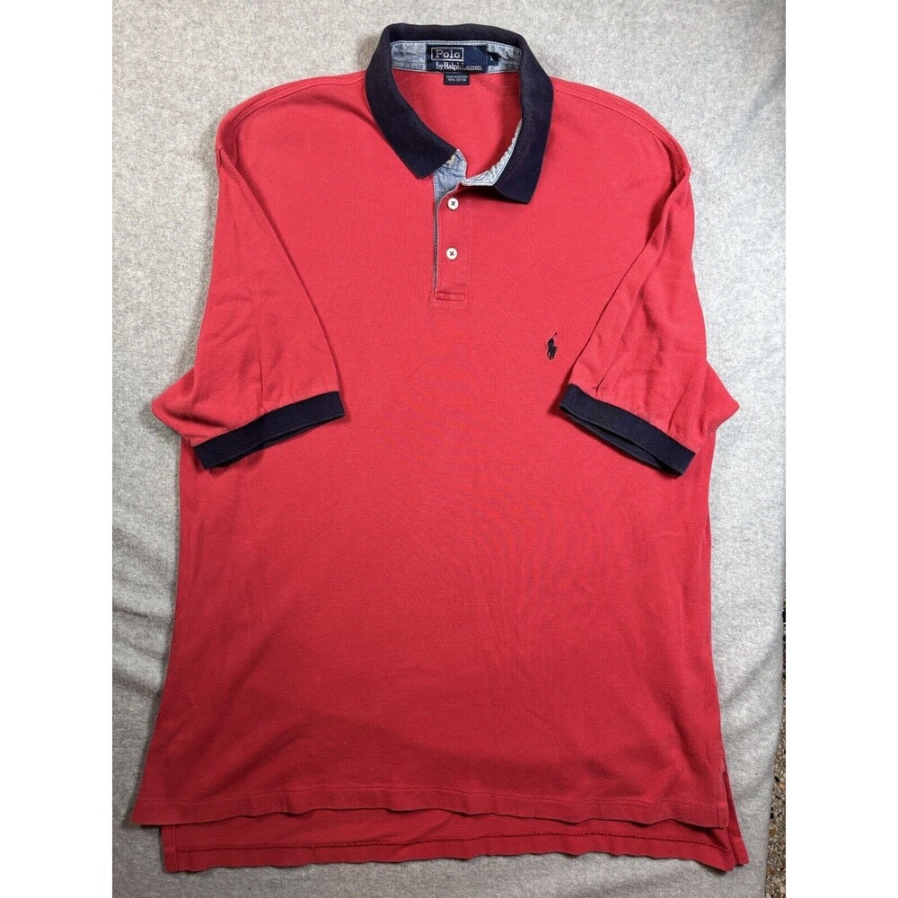 Polo by Ralph Lauren Golf‎ Polo Shirt Men’s Large Red With Black Banding